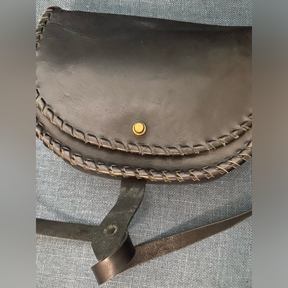 Madewell Black Leather Transport Saddle Crossbody Bag Shoulder Purse - Picture 7 of 16